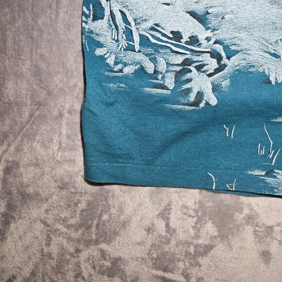 Vintage Signal Sports Tag HABITATXCIV Wolf Pack AOP Shirt Large Made In The USA - Picture 6 of 11